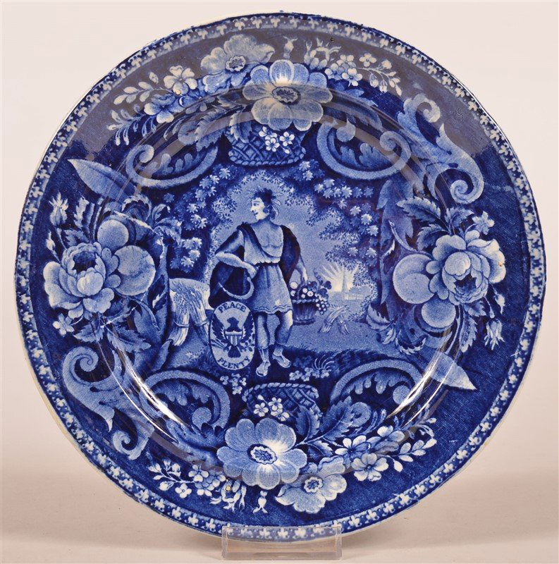 Historical Staffordshire Blue Transfer Plate. (1 of 2)