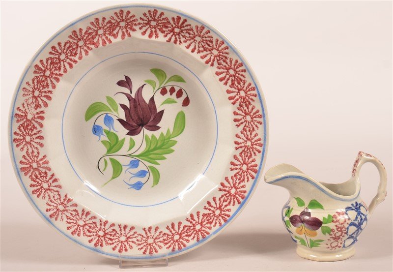 Two Pieces of Stick Spatter Ironstone China. (1 of 2)