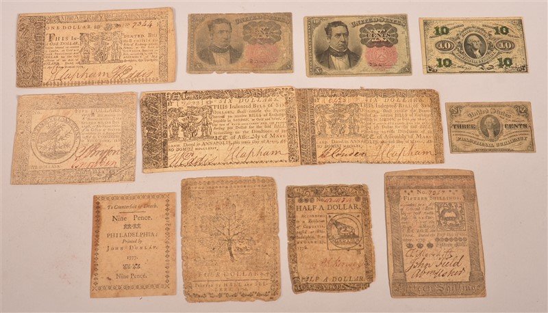 Lot of PA and MD Continental Currency - 1770's. (1 of 4)
