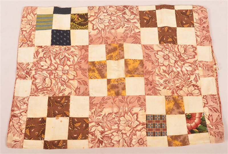 Block Pattern Pillow Sham with Chintz Backing. (1 of 2)