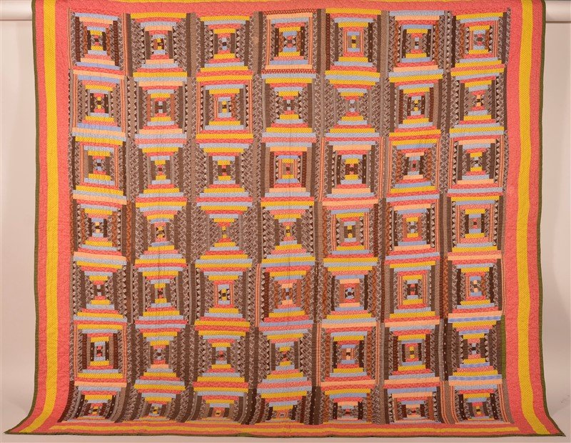 Lincoln Log Pattern Patchwork Quilt Bar Backing. (1 of 3)