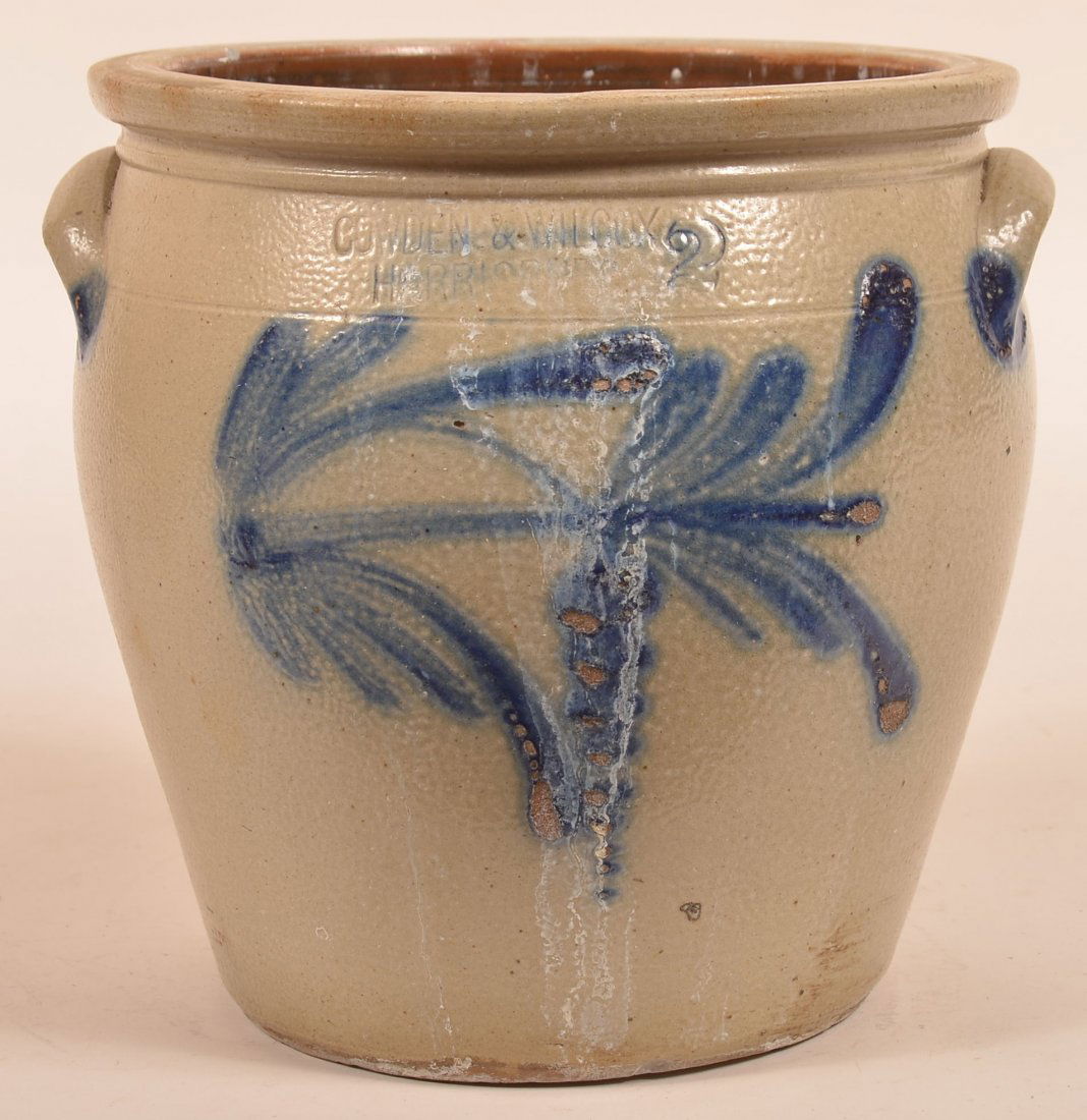 Cowden & Wilcox Floral Decorated 2 Gal. Crock. (1 of 3)