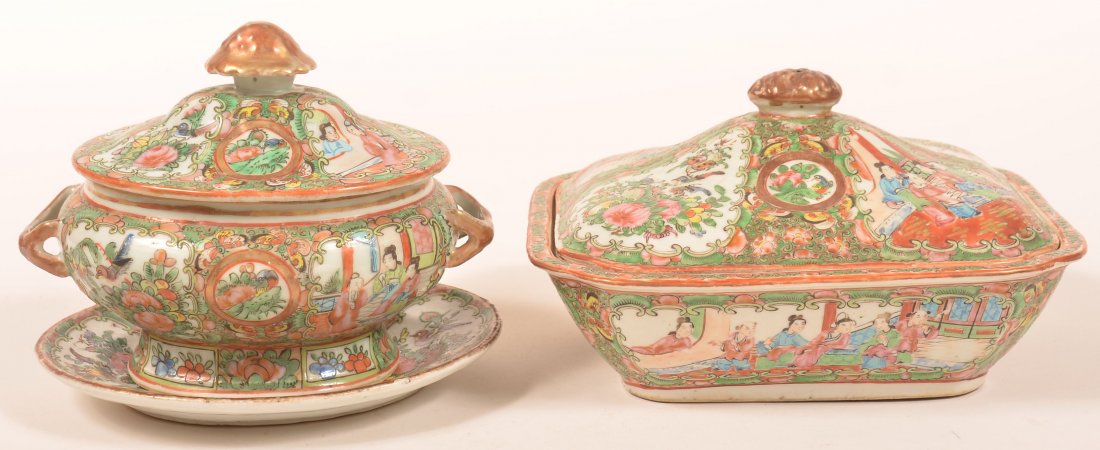 Two Pcs. Rose Medallion Oriental Porcelain. (1 of 5)