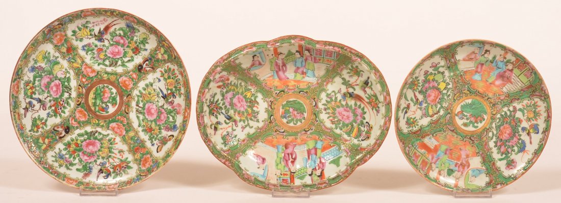 Three Pieces Rose Medallion Oriental Porcelain. (1 of 2)
