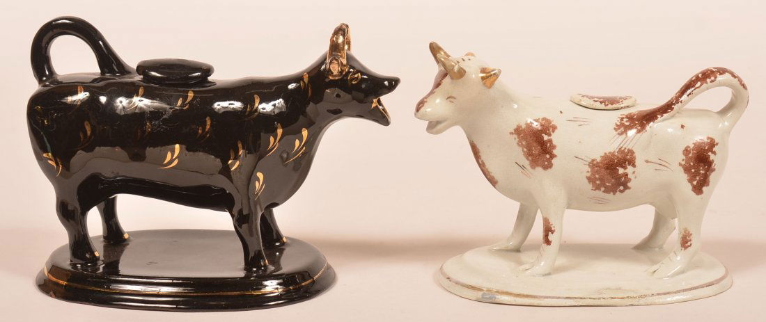 Two 19th Century Cow Form Creamers. (1 of 3)