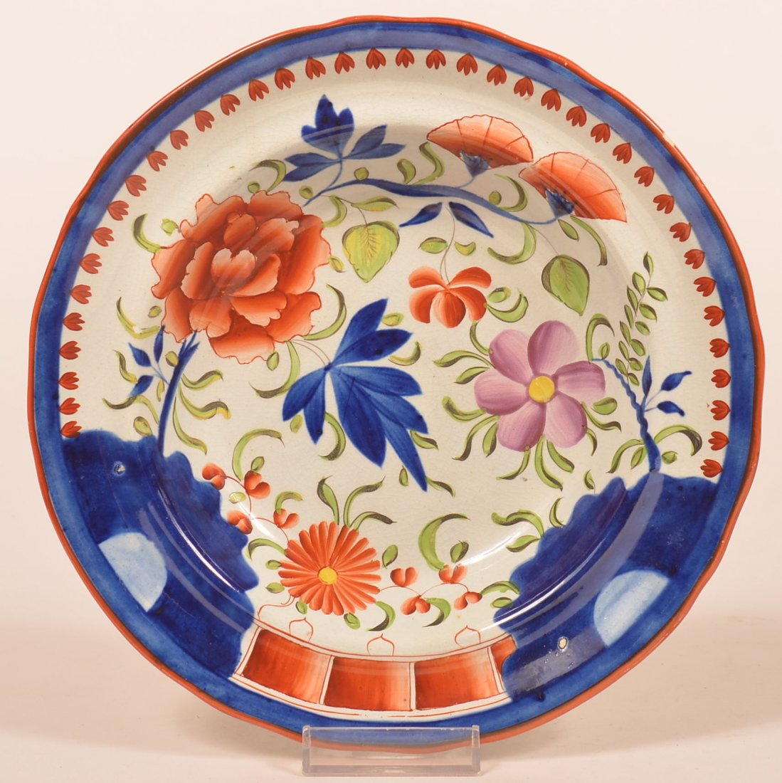 Gaudy Dutch Soft Paste Double Rose Soup Plate. (1 of 3)