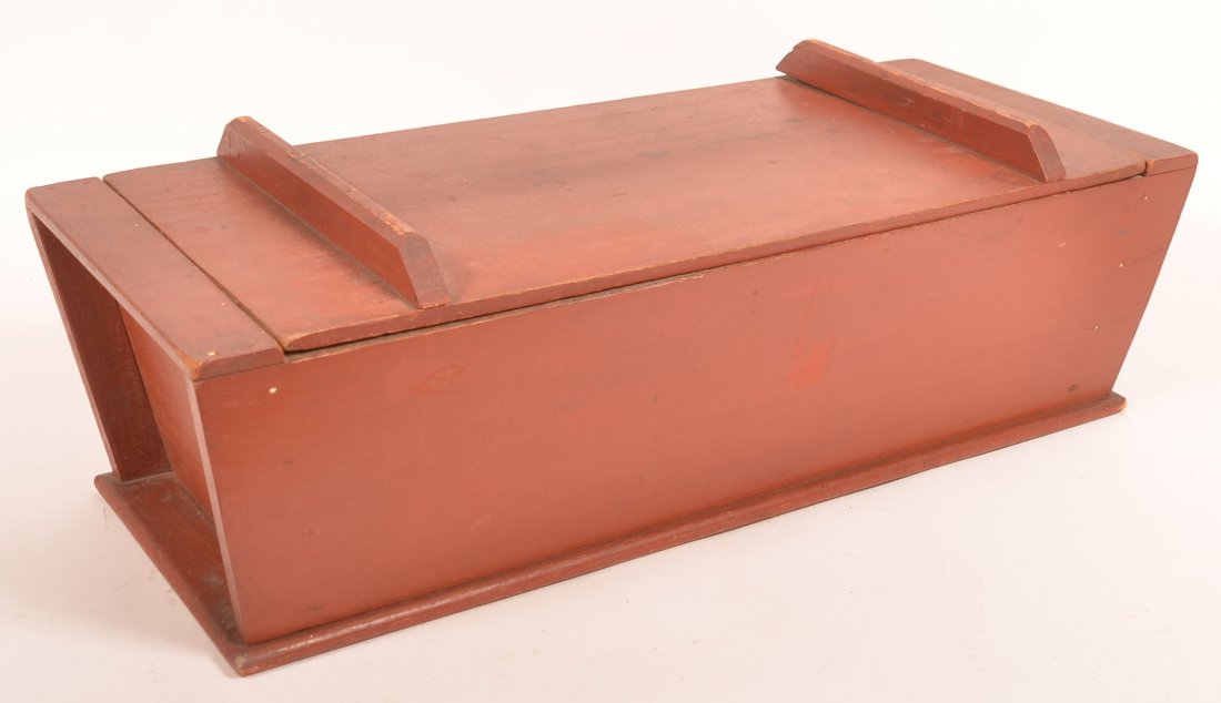 PA Softwood Dough Box with Red Paint. (1 of 3)