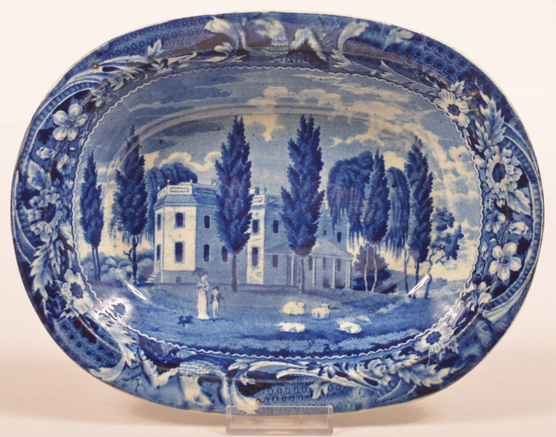 Historical Staff. Blue Transfer Vegetable Bowl. (1 of 2)