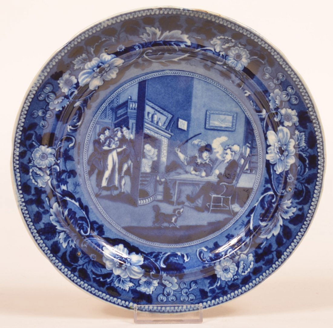 Historical Staff. Blue Transfer China Plate. (1 of 2)