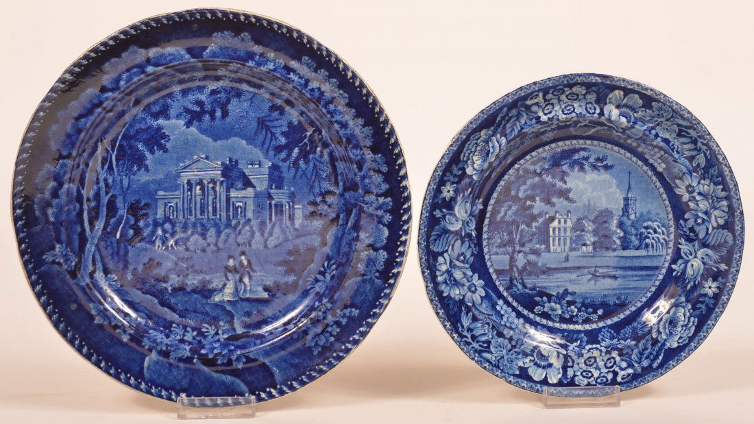 Two Staffordshire Blue Transfer China Plates. (1 of 2)