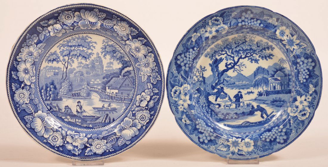 Two Staffordshire Blue Transfer China Plates. (1 of 1)