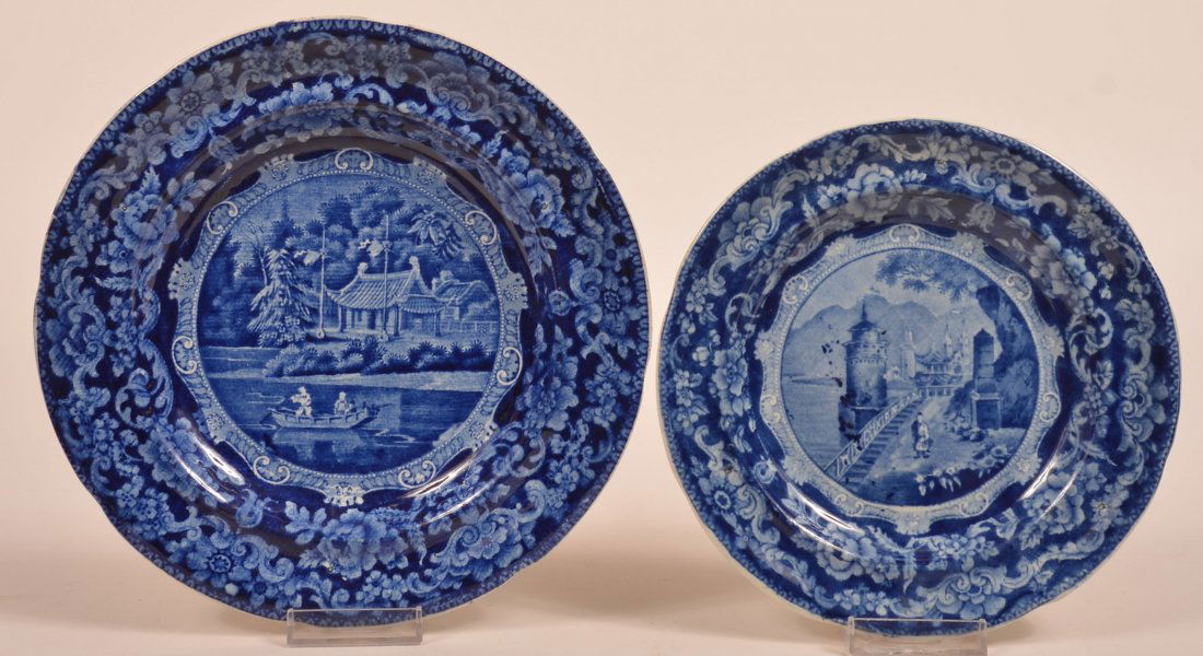 Two Staffordshire Blue Transfer China Plates. (1 of 2)