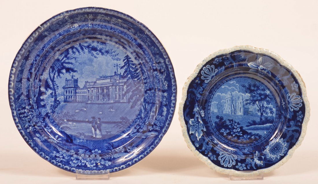 Two Staffordshire Blue Transfer China Plates. (1 of 2)