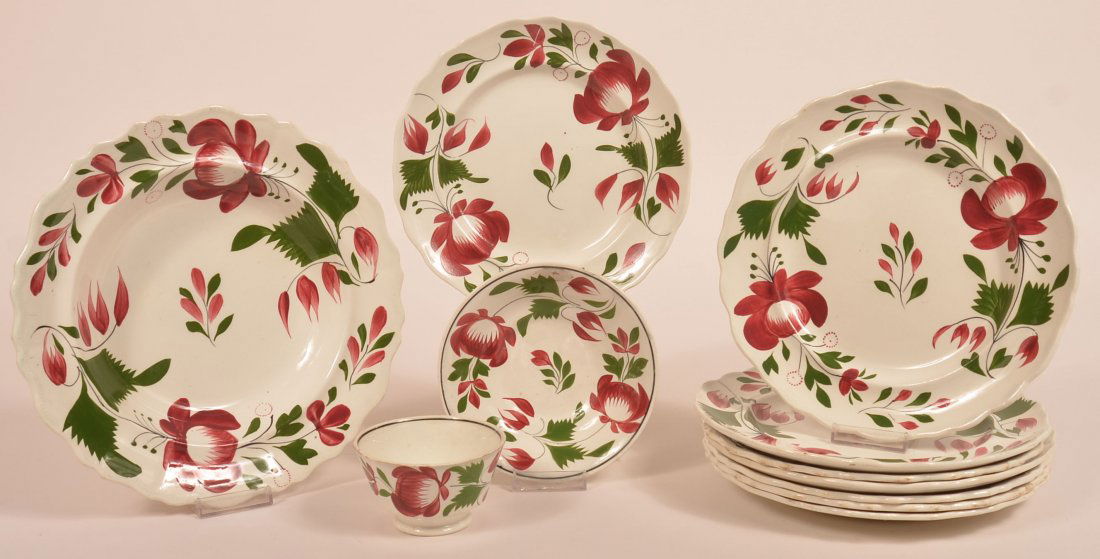 11 Pieces of Staff. Early Adams Rose China. (1 of 2)