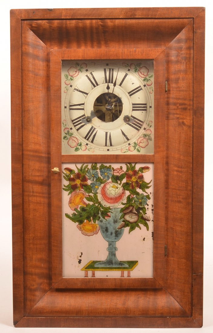 Elisha Manross Mahogany Ogee Case Clock. (1 of 3)