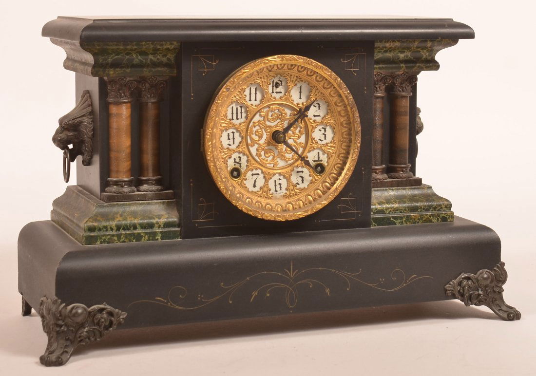 Sessions Faux Slate and Marble Mantel Clock. (1 of 4)