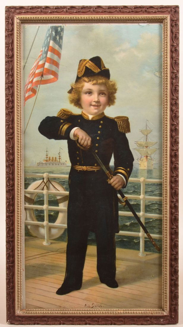 Litho. of a Boy in Naval Uniform,  "On Deck". (1 of 7)