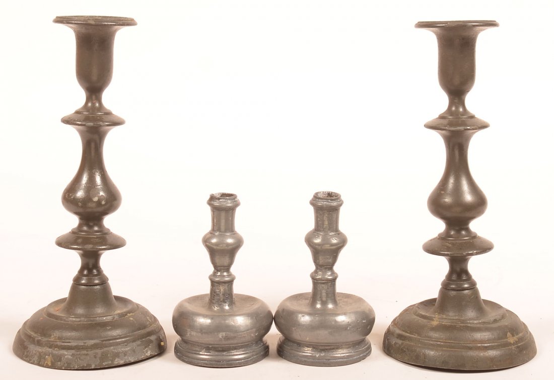 Two Pair of Pewter  Candlesticks. (1 of 3)