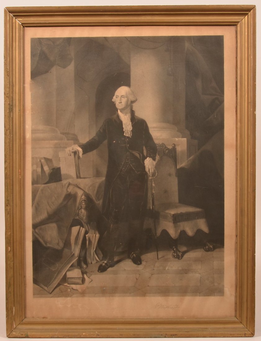 George Washington Interior Scene Engraving. (1 of 5)