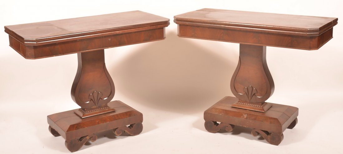 Matched Pair of American Empire Game Tables. (1 of 3)