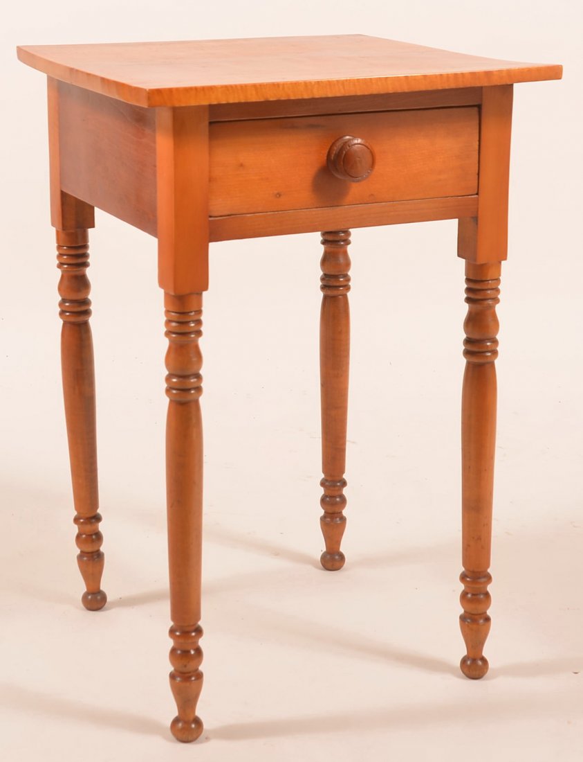 PA Cherry and Tiger Maple One Drawer Stand. (1 of 2)
