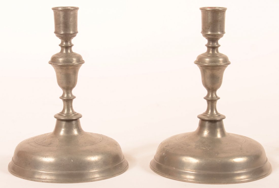Pair of Period Style Pewter Candlesticks. (1 of 3)