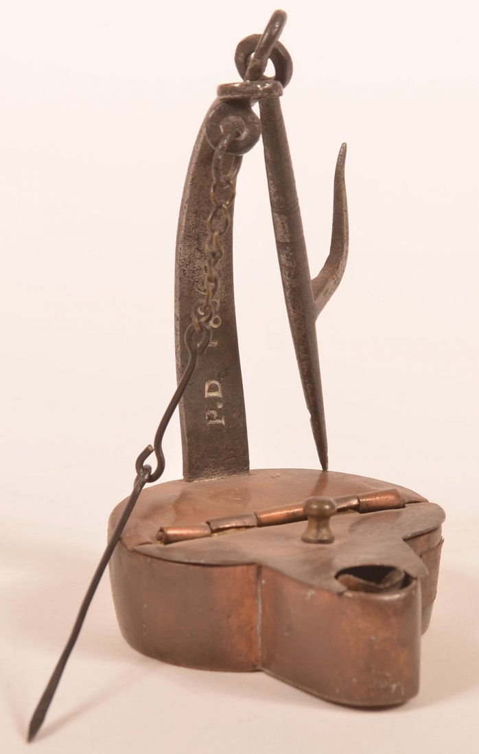 Peter Derr Betty Lamp Signed "P.D. 1836". (1 of 4)