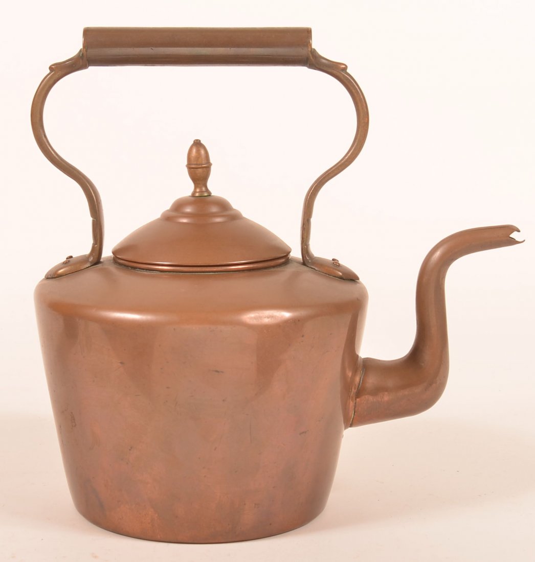 English 19th Century Copper Tea Kettle. (1 of 4)