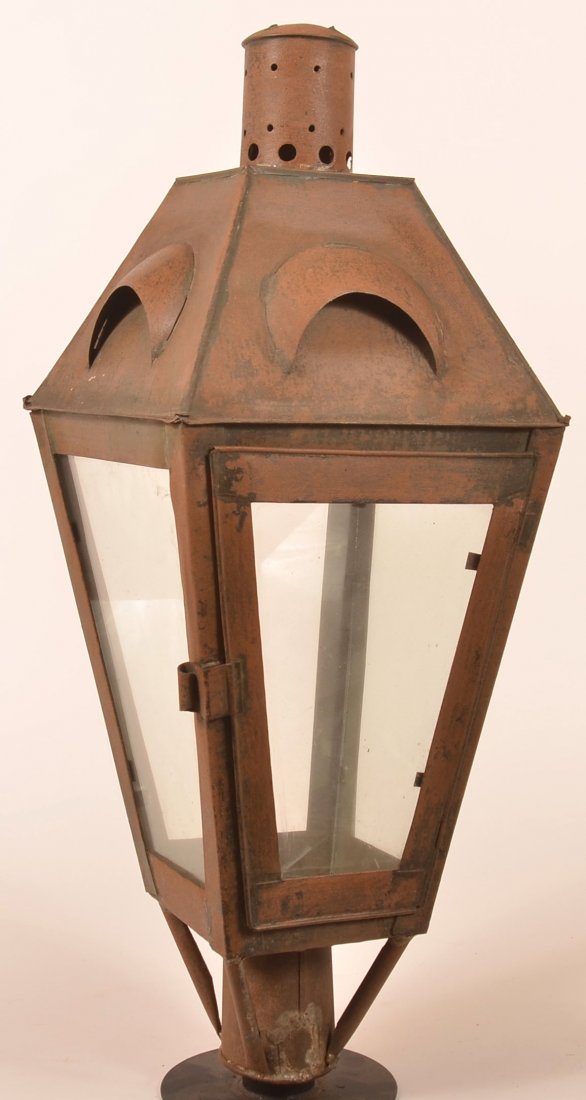 19th Century Tin Post Lantern. (1 of 4)