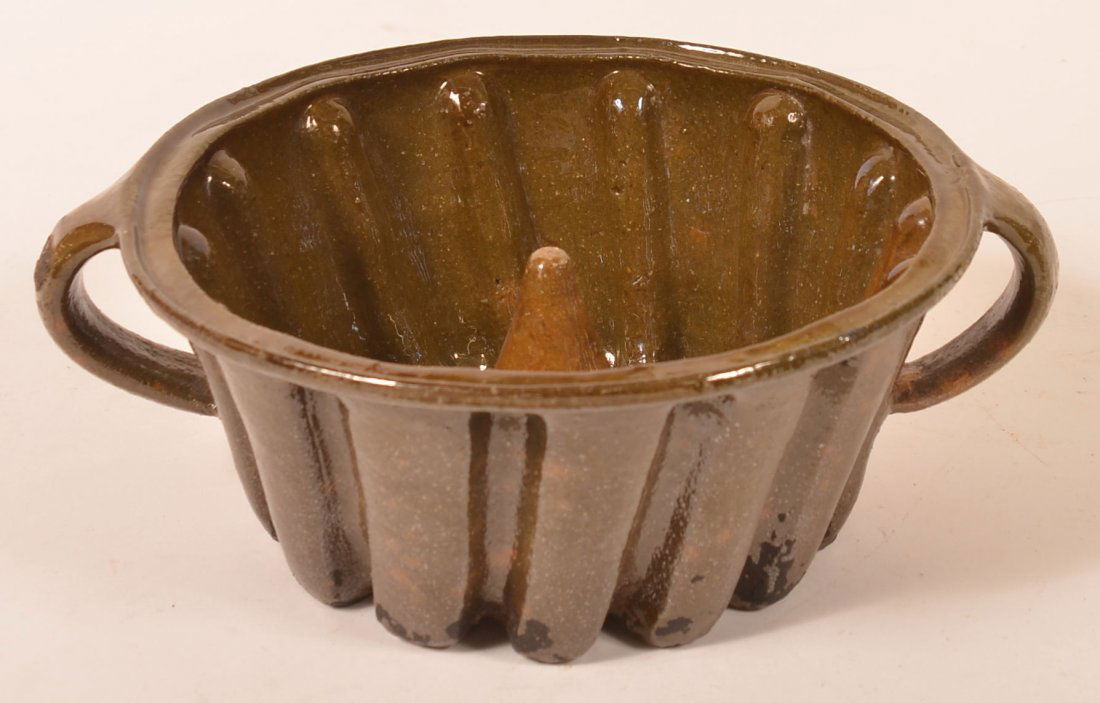 Antique Green Glazed Earthenware Turks Mold. (1 of 3)