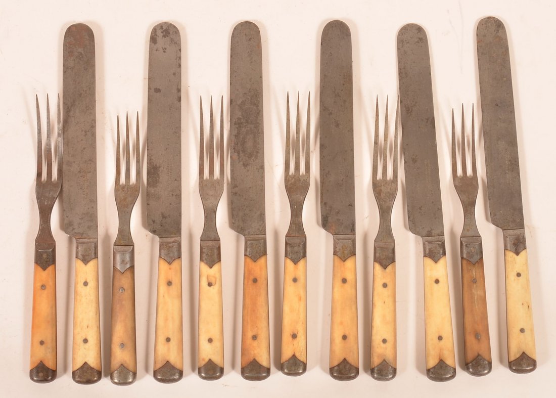 Twelve pieces of flatware marked Lawson and Goodnow MFG (1 of 2)