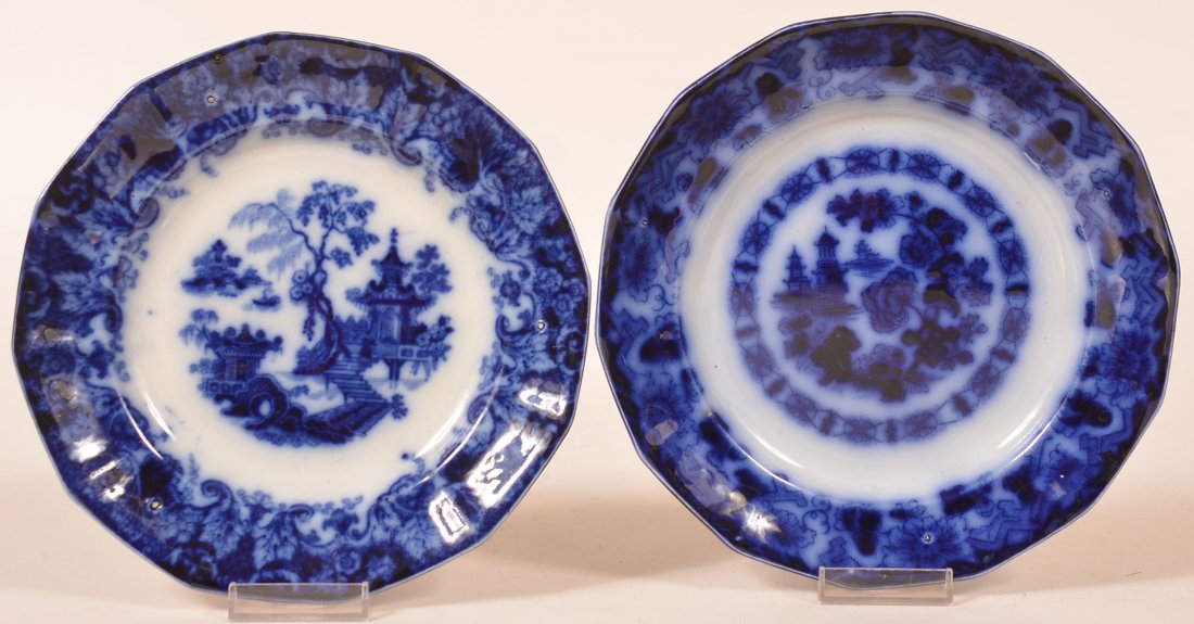 Two Flow Blue Ironstone China Plates. (1 of 2)