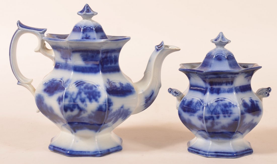 2 Pcs. of Flow Blue "Chapoo" Pattern China. (1 of 3)