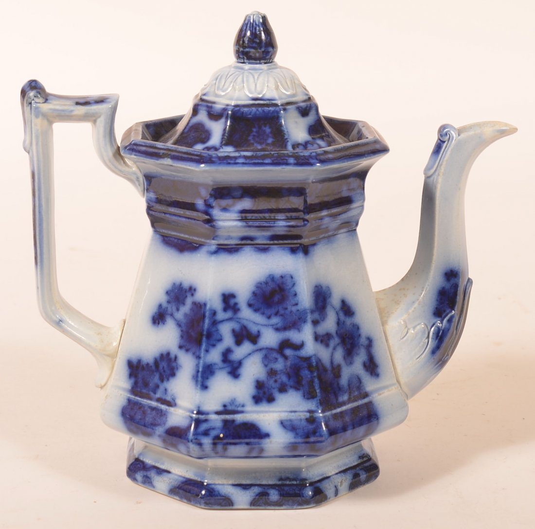 Flow Blue China Cashmere Pattern Coffeepot. (1 of 3)