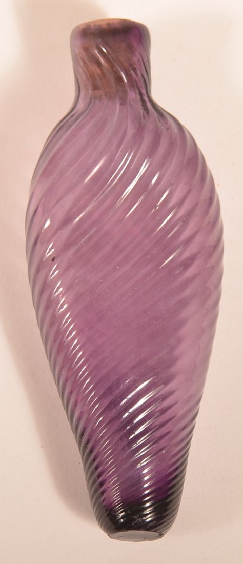 Blown Amethyst Glass Swirl Pattern. Scent Bottle. (1 of 3)