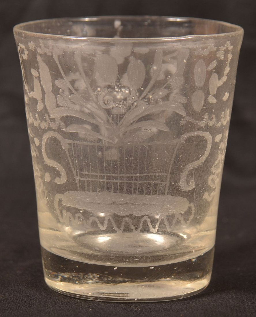 Stiegel Blown Colorless Glass Fluted Tumbler. (1 of 2)