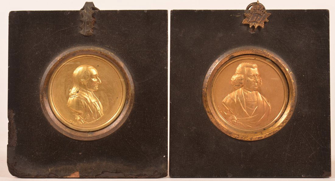 Pair of Stamped Brass Miniature Portraits. (1 of 7)