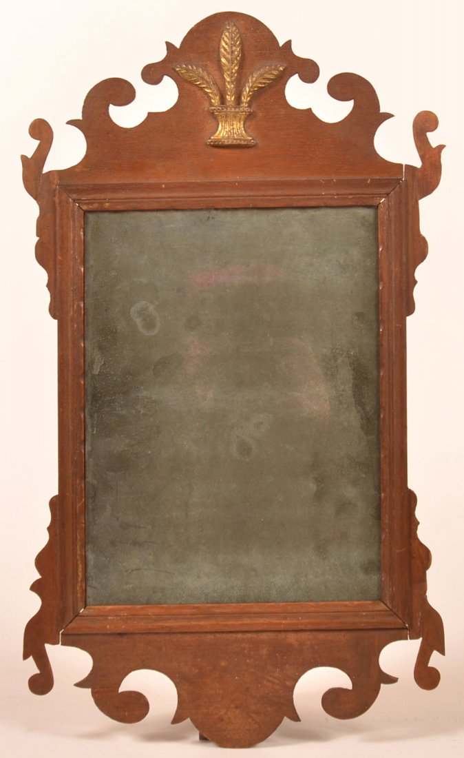 Chippendale Mahogany Framed Mirror. (1 of 3)