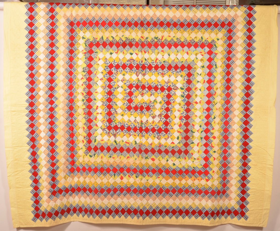 Vintage Diamond Block Pattern Patchwork Quilt. (1 of 4)