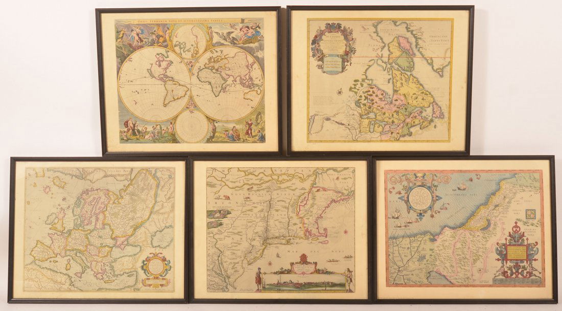 5 Copies of Early Maps by Penn Prints, New York. (1 of 4)
