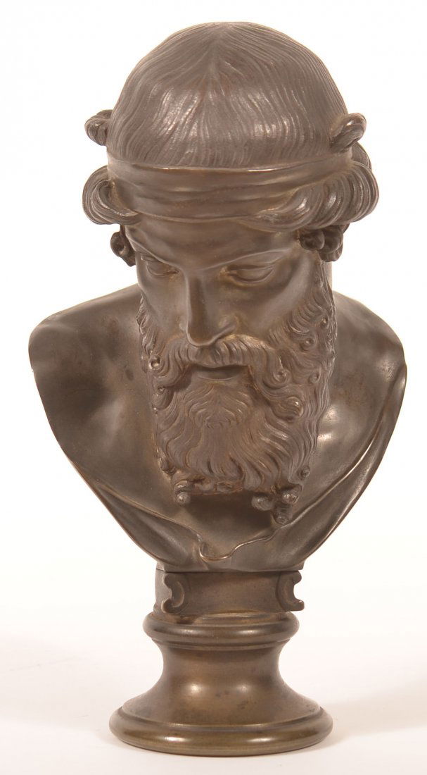 Unsigned Bronze Bust of a Greek God. (1 of 3)