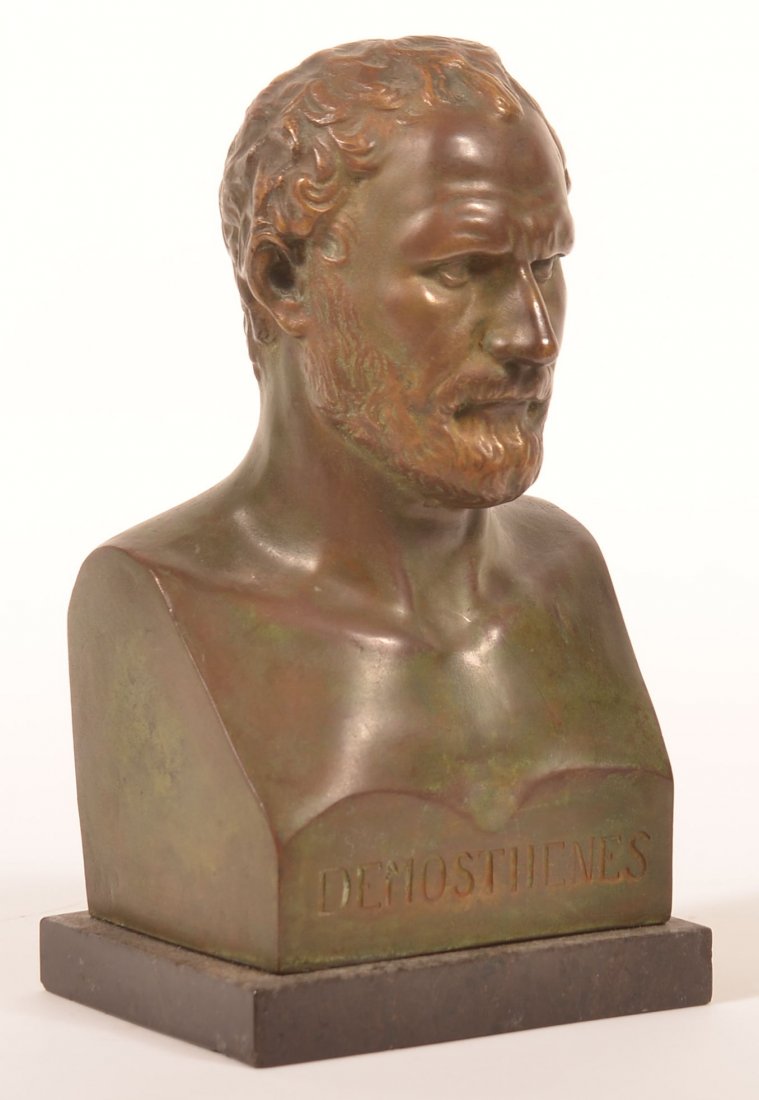 Unsigned Bronze Bust of "Demosthenes". (1 of 3)