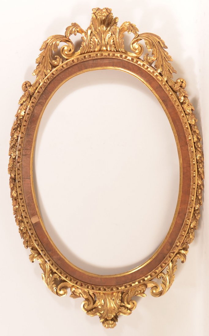 Antique Mahogany and Gilt Oval Frame. (1 of 3)