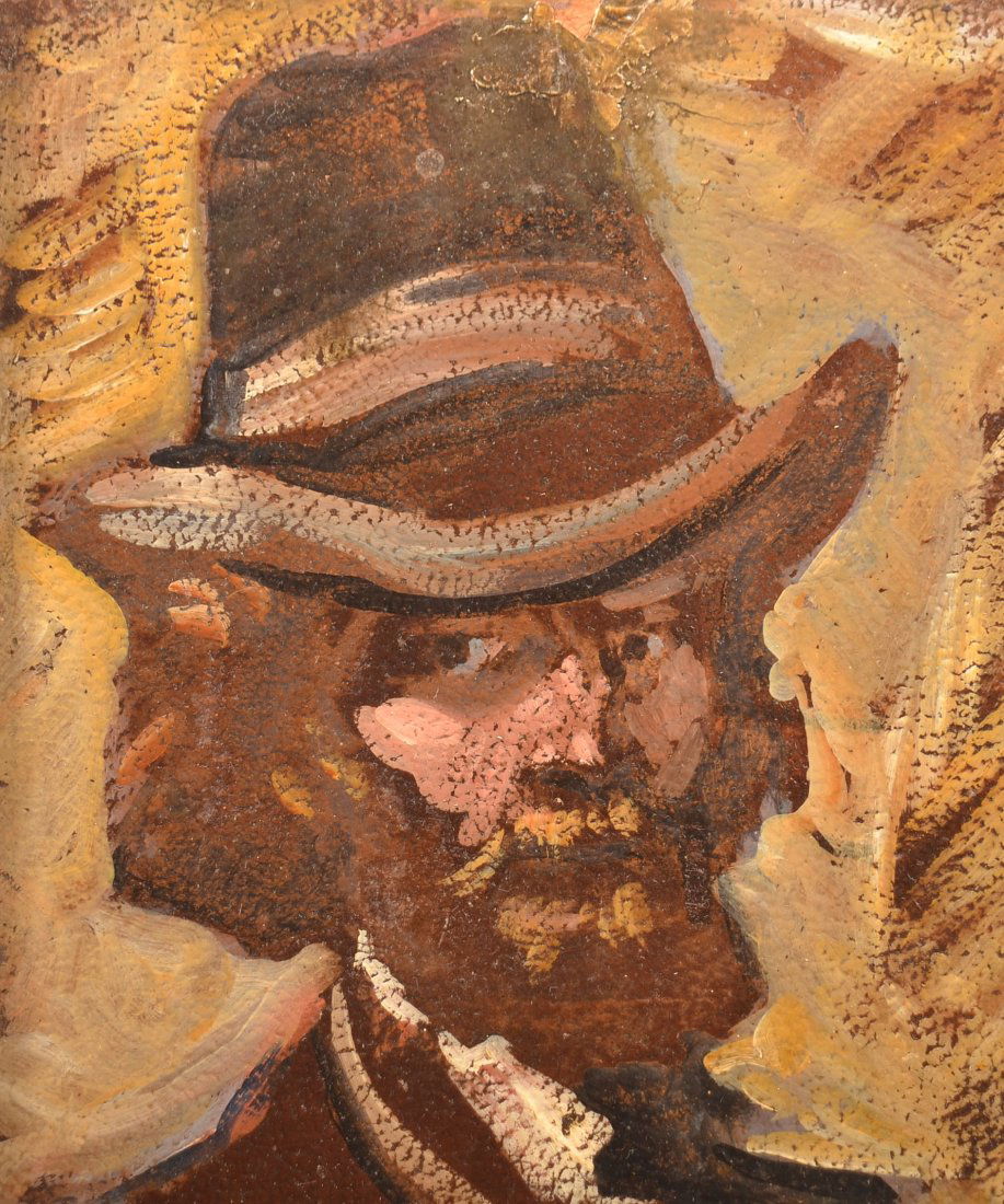 Impressionist Oil on Board of a Gentleman. (1 of 4)