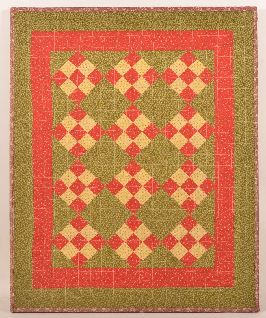 Diamond Block Pattern Crib Quilt. (1 of 2)