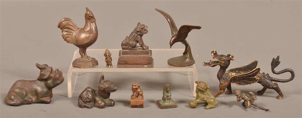 11 Vintage Cast Bronze and Cast Metal Figures. (1 of 1)