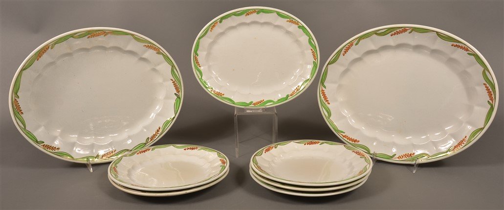 8 Pcs. of Green  Wheat Pattern Ironstone China. (1 of 4)