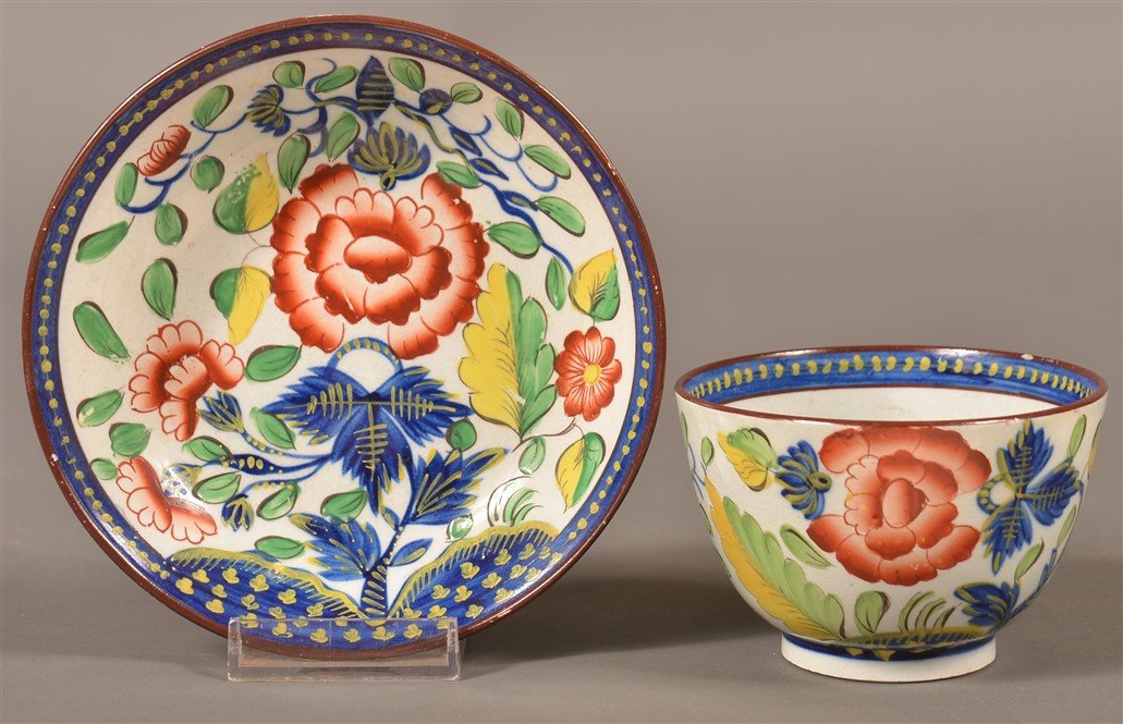 Gaudy Dutch Carnation Pattern Cup and Saucer. (1 of 2)