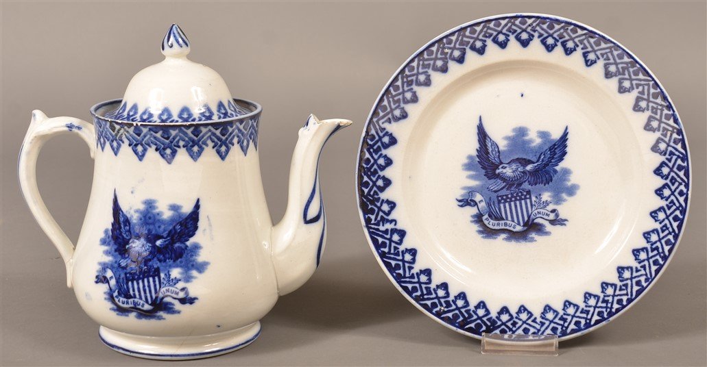 2 Pcs. of  Gem Pattern Flow Blue Ironstone. (1 of 4)