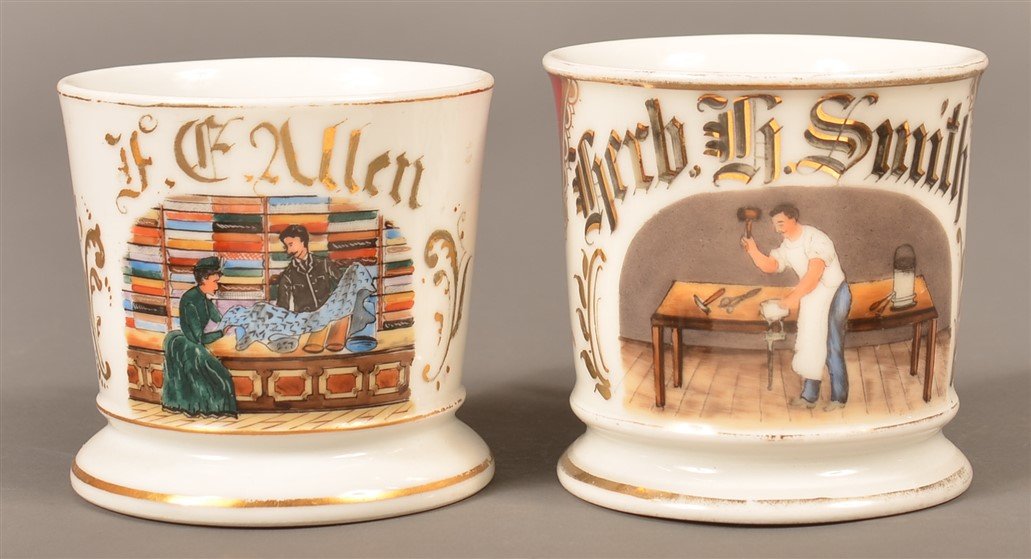 Two Antique China Occupational Shaving Mugs. (1 of 3)